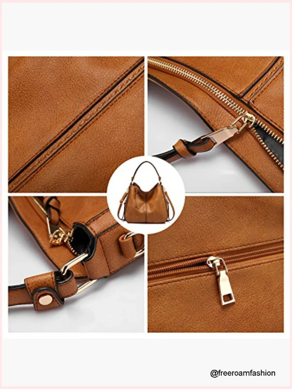 Vintage Hobo Crossbody Bag Faux Leather Large Shoulder Tote Purse